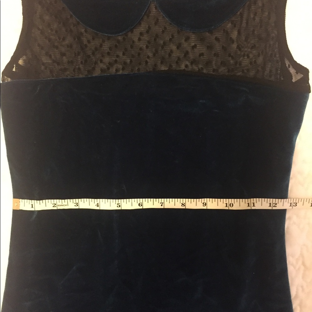 Blue Velvet Dress With Peter Pan Collar - Picture 6 of 8